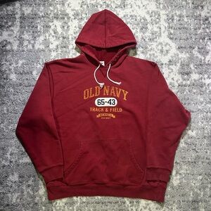 Men’s Old Navy Track & Field Maroon Heavyweight Hoodie